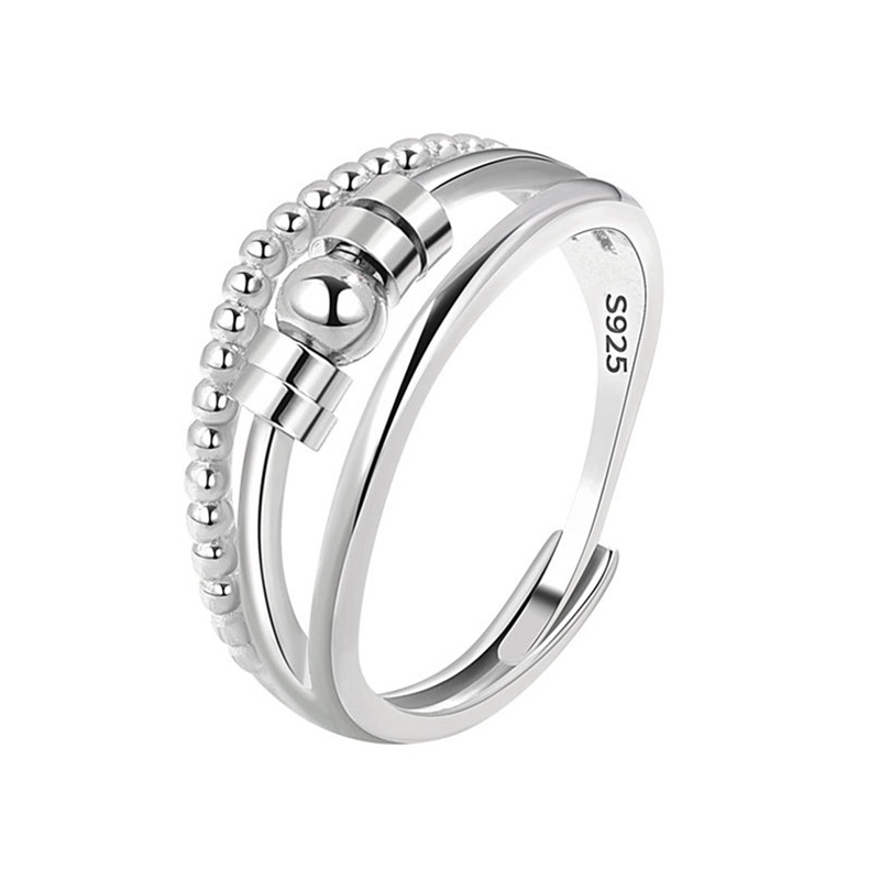 Cincin Sterling Silver 925 Hias Manik-Manik Untuk Wanita