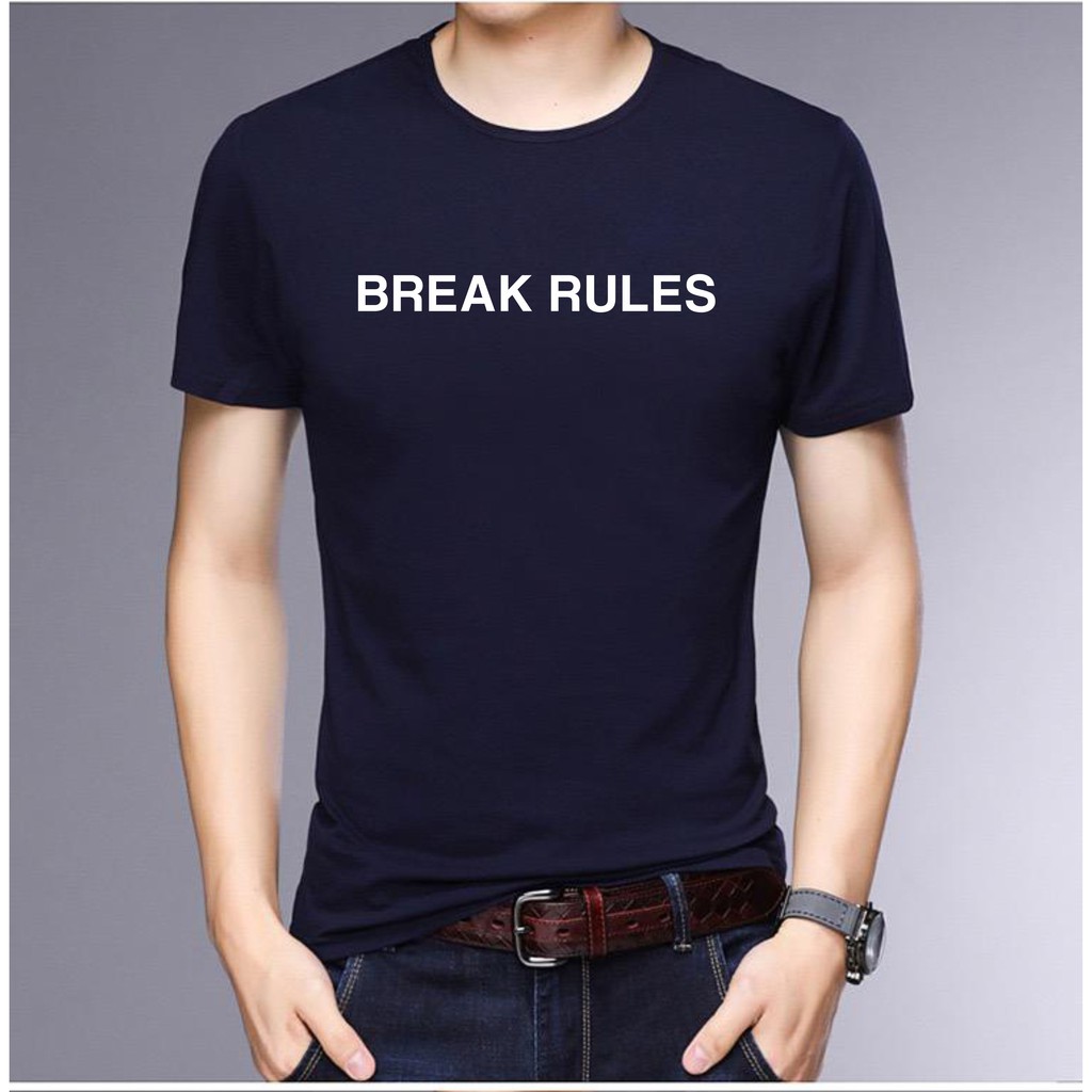 BS//TERLARIS//BAJU KAOS BREAK RULES TANGAN PENDEK PRIA DAN WANITA//GOOD QUALITY