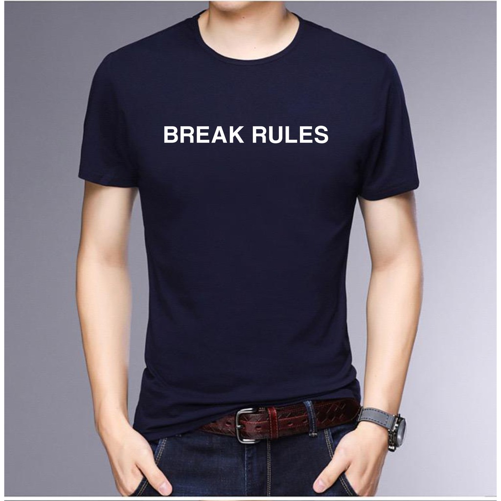 BS//TERLARIS//BAJU KAOS BREAK RULES TANGAN PENDEK PRIA DAN WANITA//GOOD QUALITY