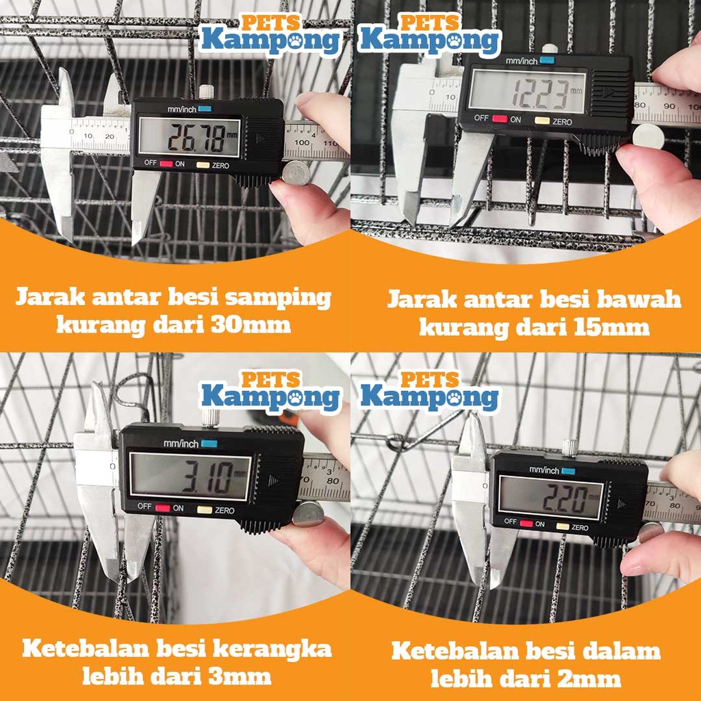 Kandang lipat Pintu Baru kucing kelinci besi anti-karat ukuran kecil (s) (46x32x39)-2