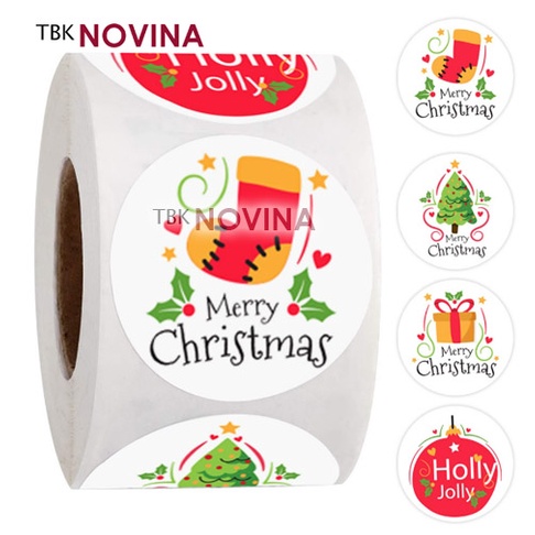 [KODE CHRISTMAS ] Stiker Natal / stiker christmas Label Segel  2.5cm (10 pcs)