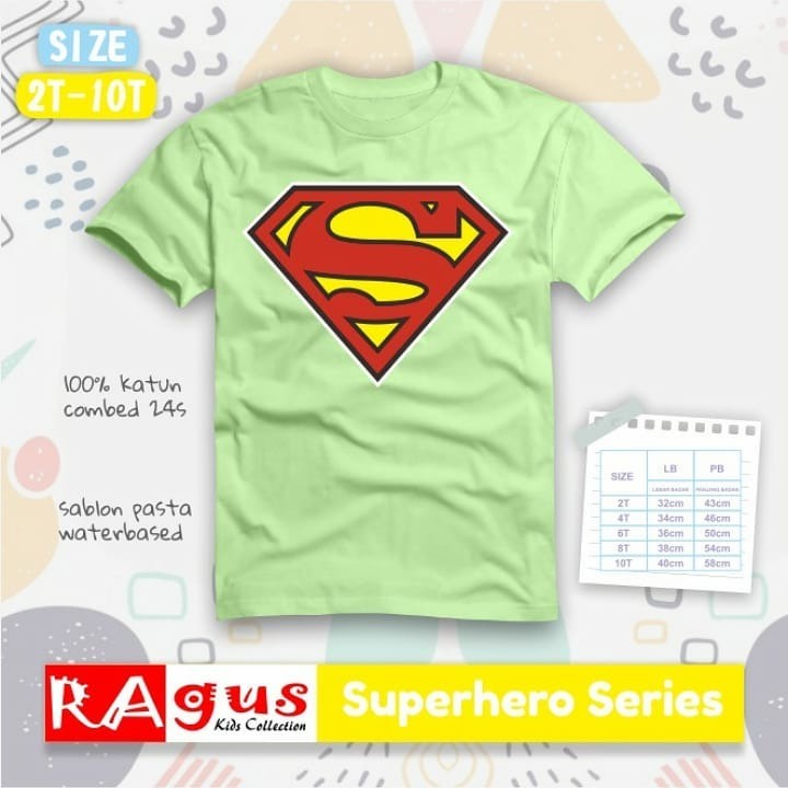 KAOS ANAK LAKI-LAKI SUPERHERO SERIES RAGUS 2-10 TAHUN