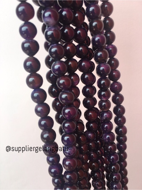 renceng bahan batu kecubung hitam 10mm amethys bongkah akik kalimantan dark purple diy star seller