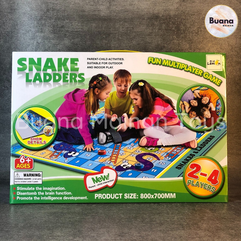 BOARD GAME SNAKE LADDERS MAINAN EDUKASI ANAK MATRAS ULAR TANGGA S5502