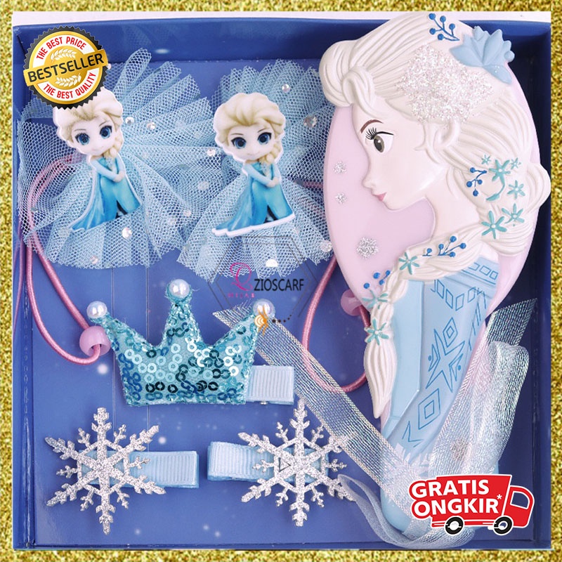 SET SISIR RAMBUT AKSESORIS JEPIT RAMBUT ANAK PEREMPUAN MOTIF ELSA FROZEN HIASAN RAMBUT AK145