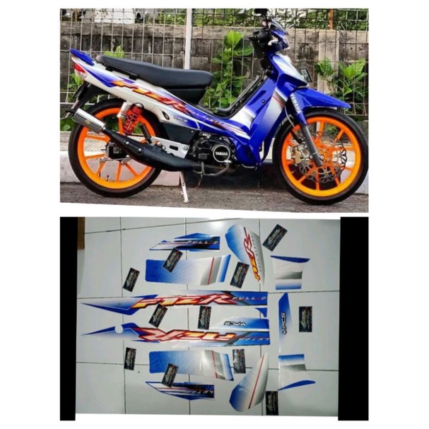 Striping Yamaha Fiz r Full Clutch Biru Putih Tahun 2003