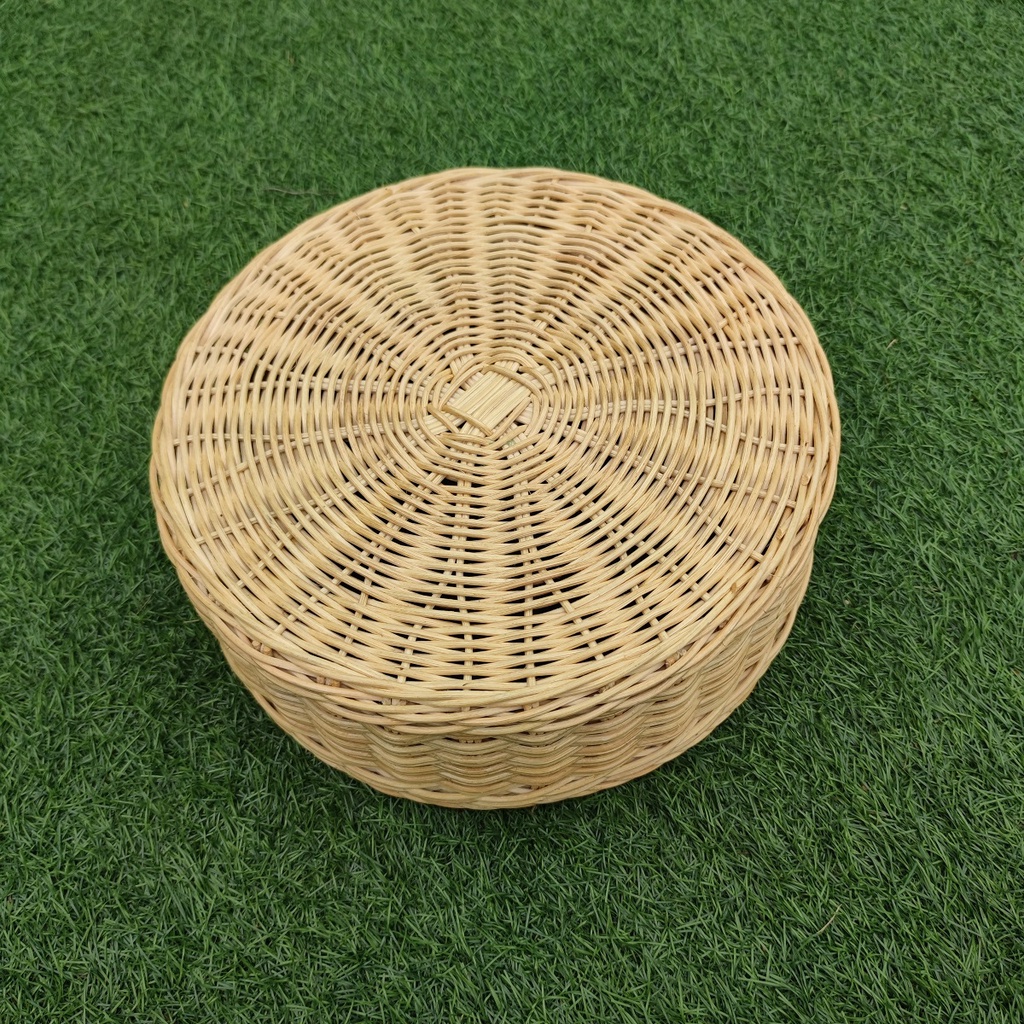 Kerajinan Tangan Rotan - Keranjang Bulat Serbaguna 30x30x10cm