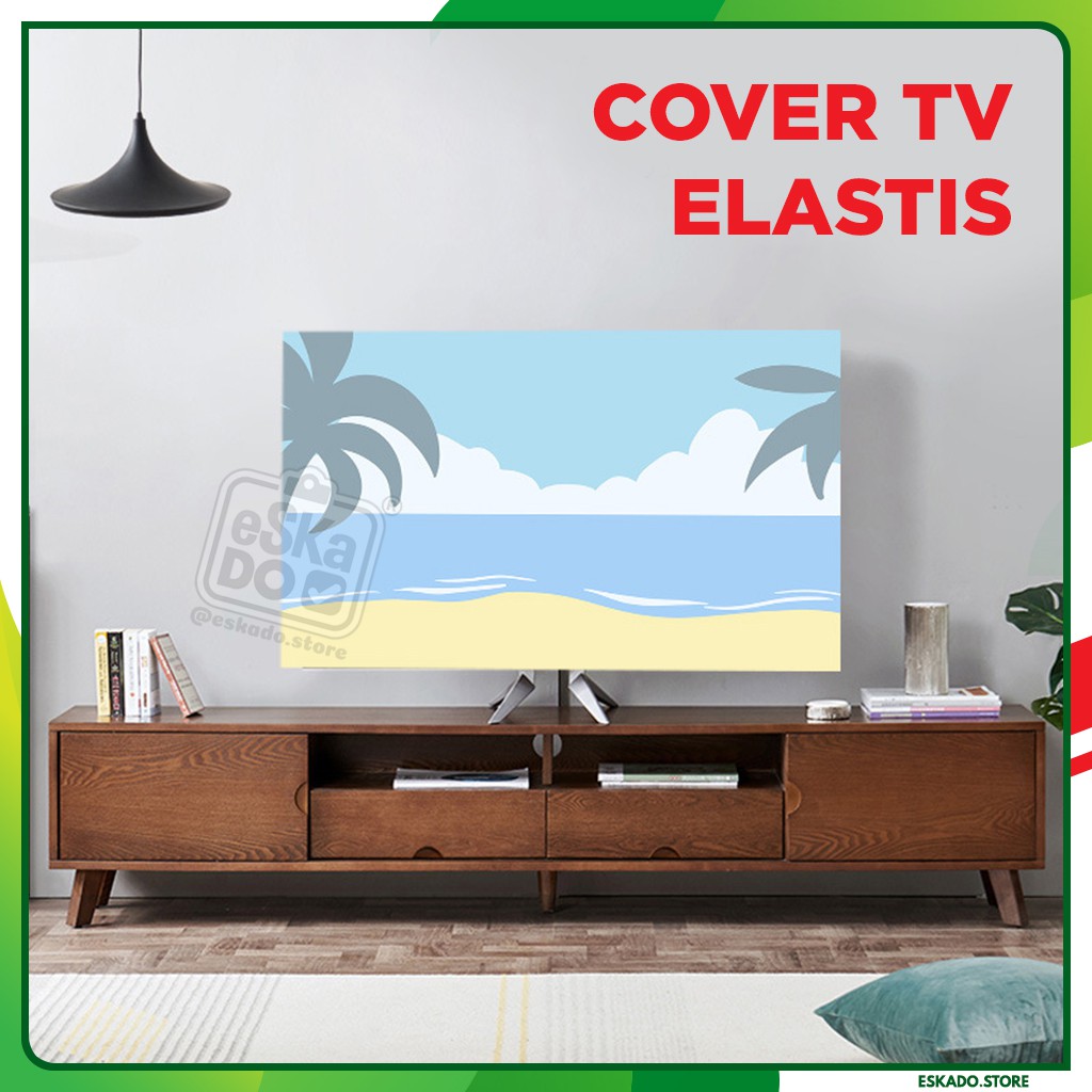 Cover / Penutup TV Bahan Kain Elastis Dekorasi TV Anti Debu