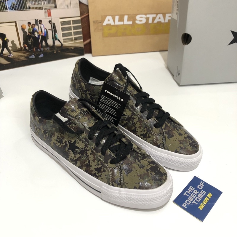 Converse Cons One Star Pro Ox Velvet Brown Herbal White