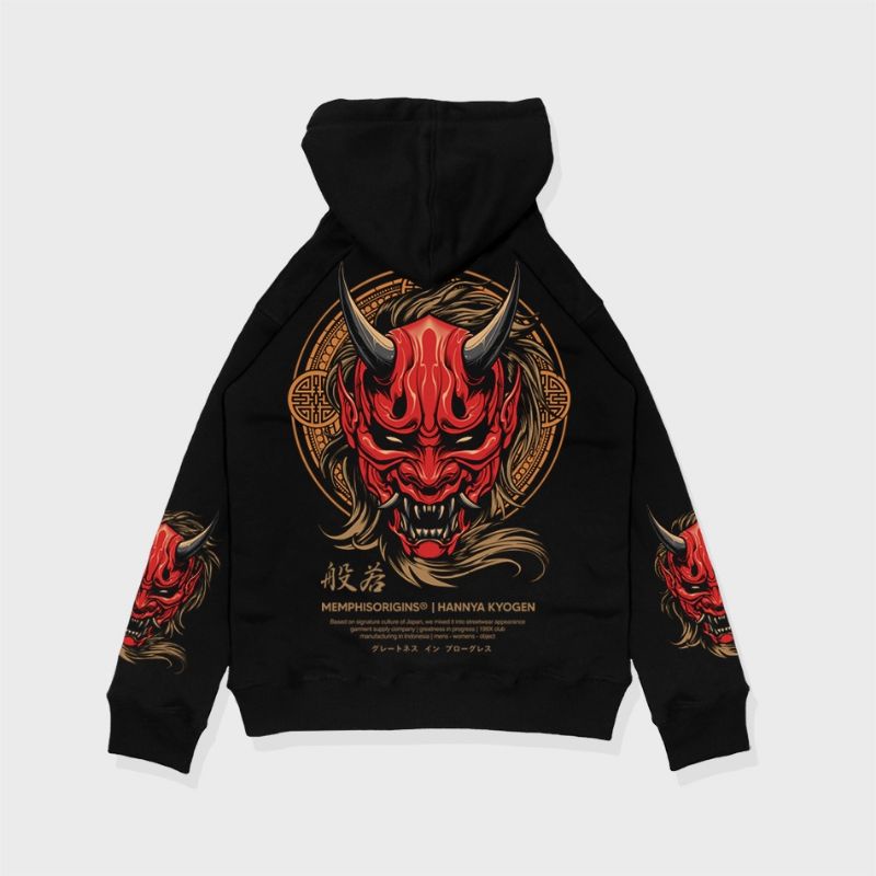 PULLOVER HOODIE HANNYA KYOGEN V2 / Hoodie Memphis / Hoodie Memphisorigins / Jaket Memphisorigins / Hoodie Roughneck / Crewneck Roughneck / Jaket Roughneck