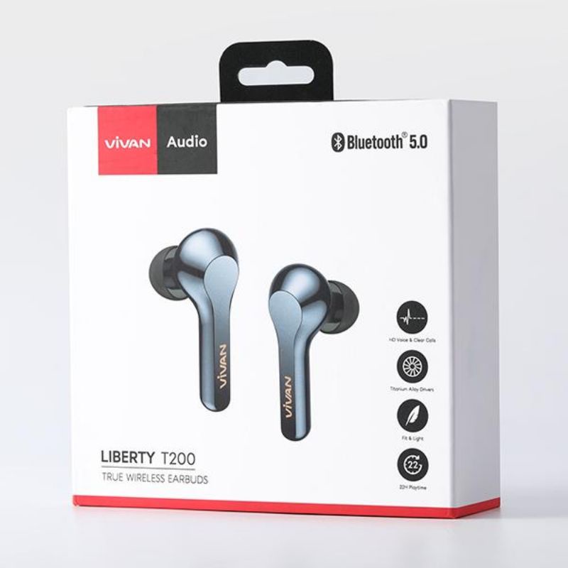 Headset VIVAN Wireless Bluetooth Earphone TWS Liberty T200 Waterproof IPX4