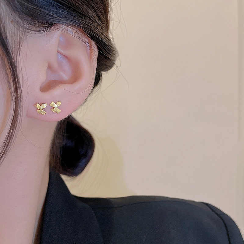 Anting Tusuk Sterling silver 925 Desain Pita Hias Berlian Imitasi Mewah Untuk Wanita
