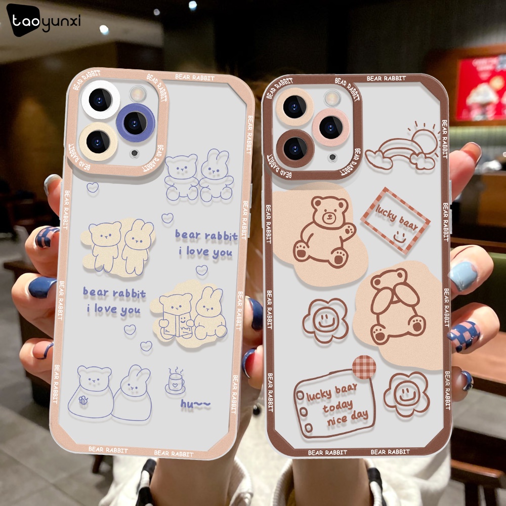 Casing TPU Realme C21Y C25Y C35 C31 C20A C25 C25S C12 Narzo 50A 50i C21 C15 C11 9i 8 5i 6 6i 5Z 6i 5G 6Z Motif Kartun Beruang