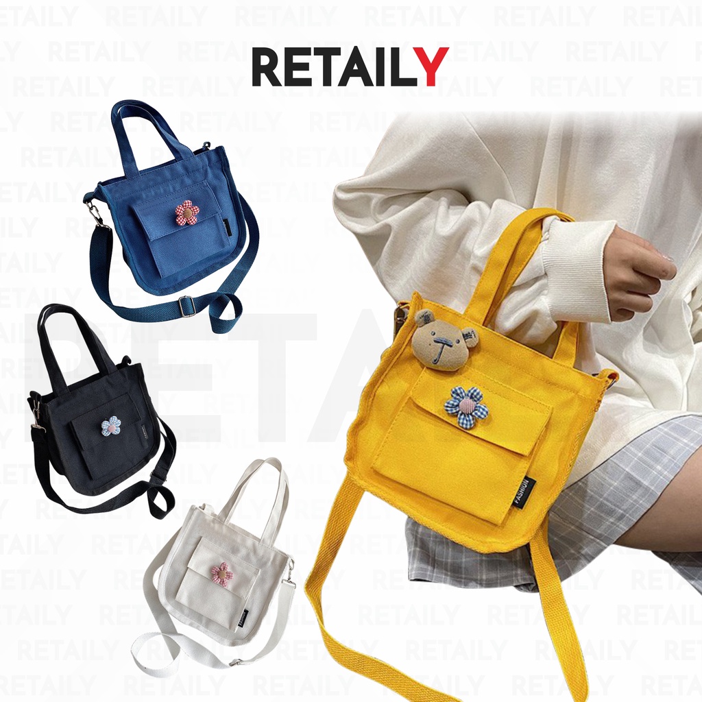 Retaily RY1410 Tas Jinjing Wanita Tas Tenteng Anyaman Jerami Tas Retro Vintage Estetik