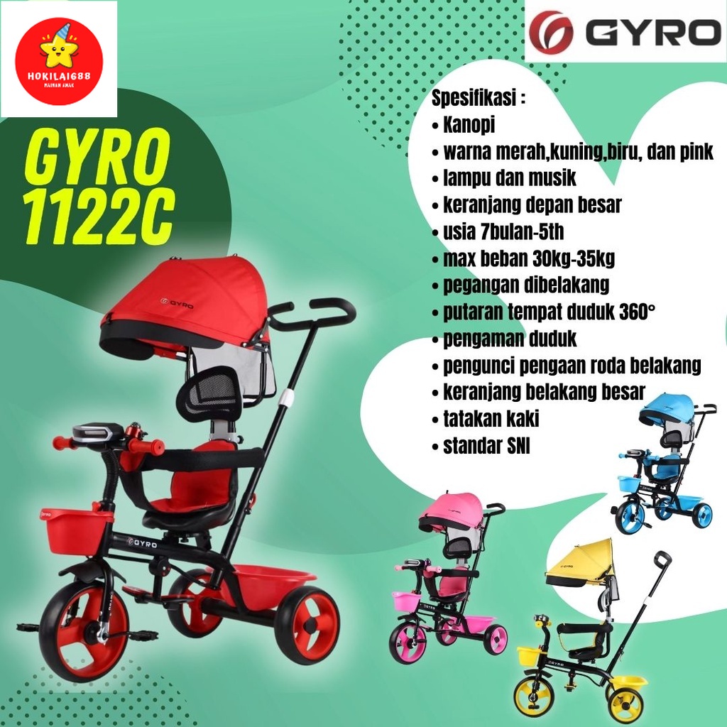 Sepeda Stroler Anak Roda Tiga GYRO 1122C