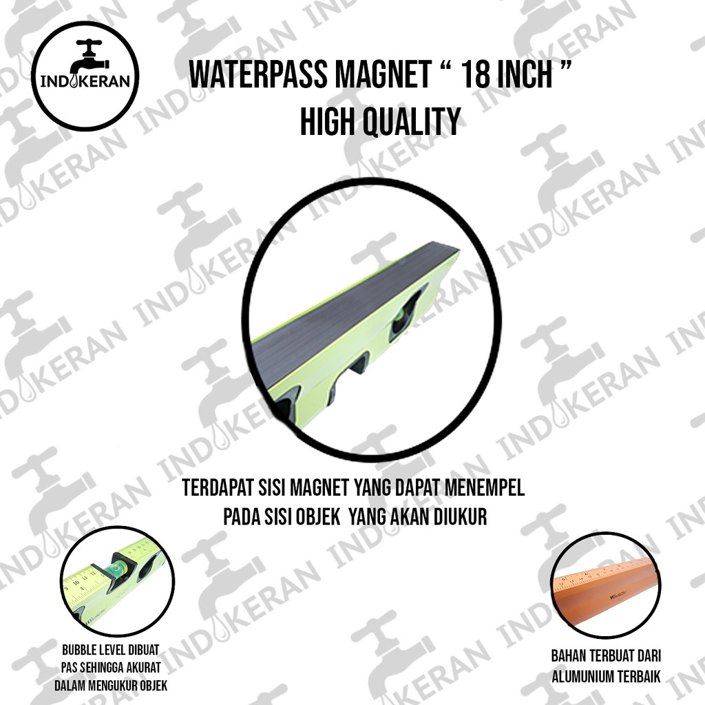 INDOKERAN - Waterpass Magnet - 18 Inch - High Quality