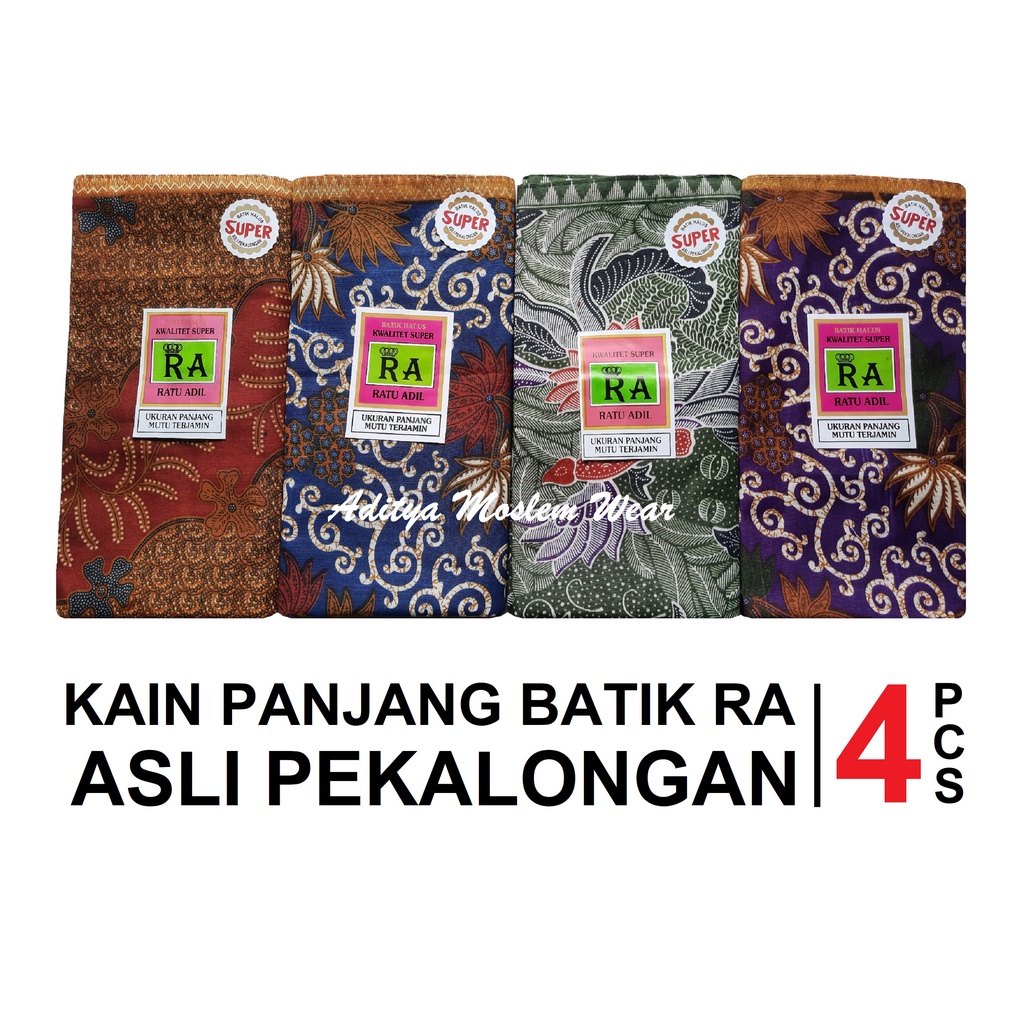 PAKET HEMAT 4 PCS KAIN PANJANG / KAIN JARIK BATIK RA RATU ADIL / KAIN SAMPING KEBAT PANJANG