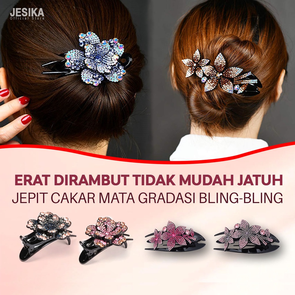 Jepit rambut wanita cakar bunga mawar claw cakop untuk cepol sanggul rapi elegan dewasa cantik full 