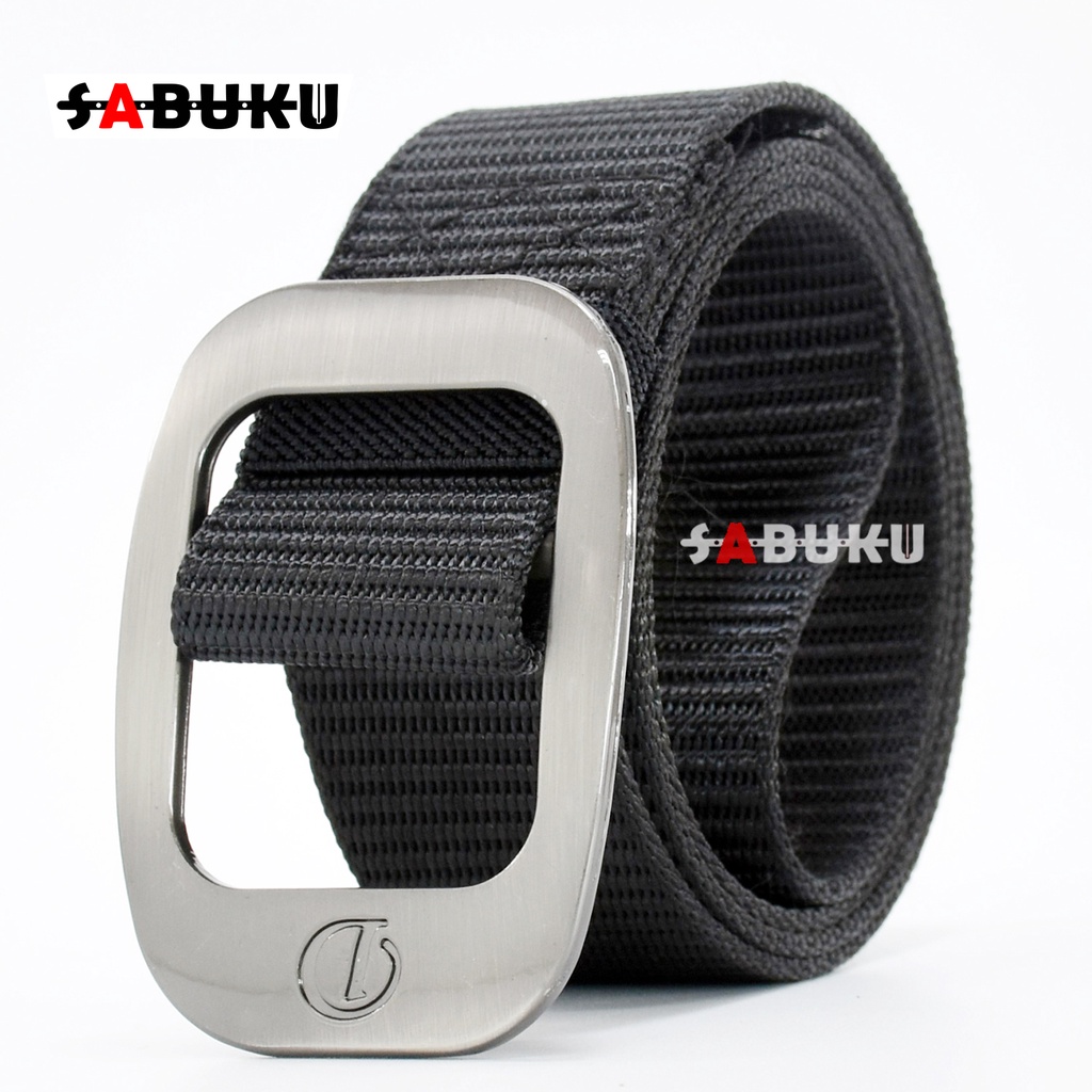 Ikat Pinggang Pria Canvas Kain Nylon Sabuk Canvas Military Tactical Model Kepala Besi Men Belt - 174