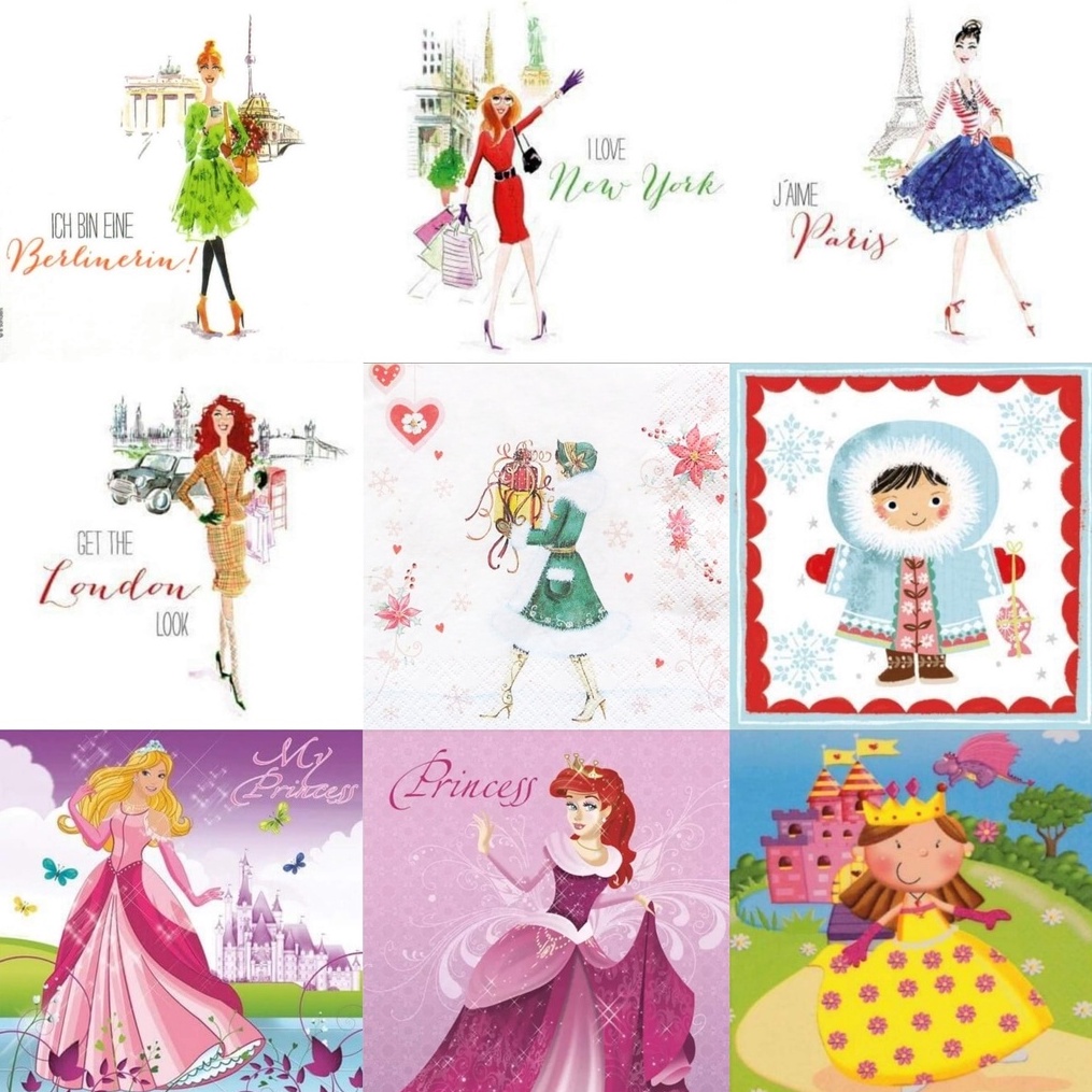 TISU NAPKIN DECOUPAGE EROPAH – Cartoon Motif D