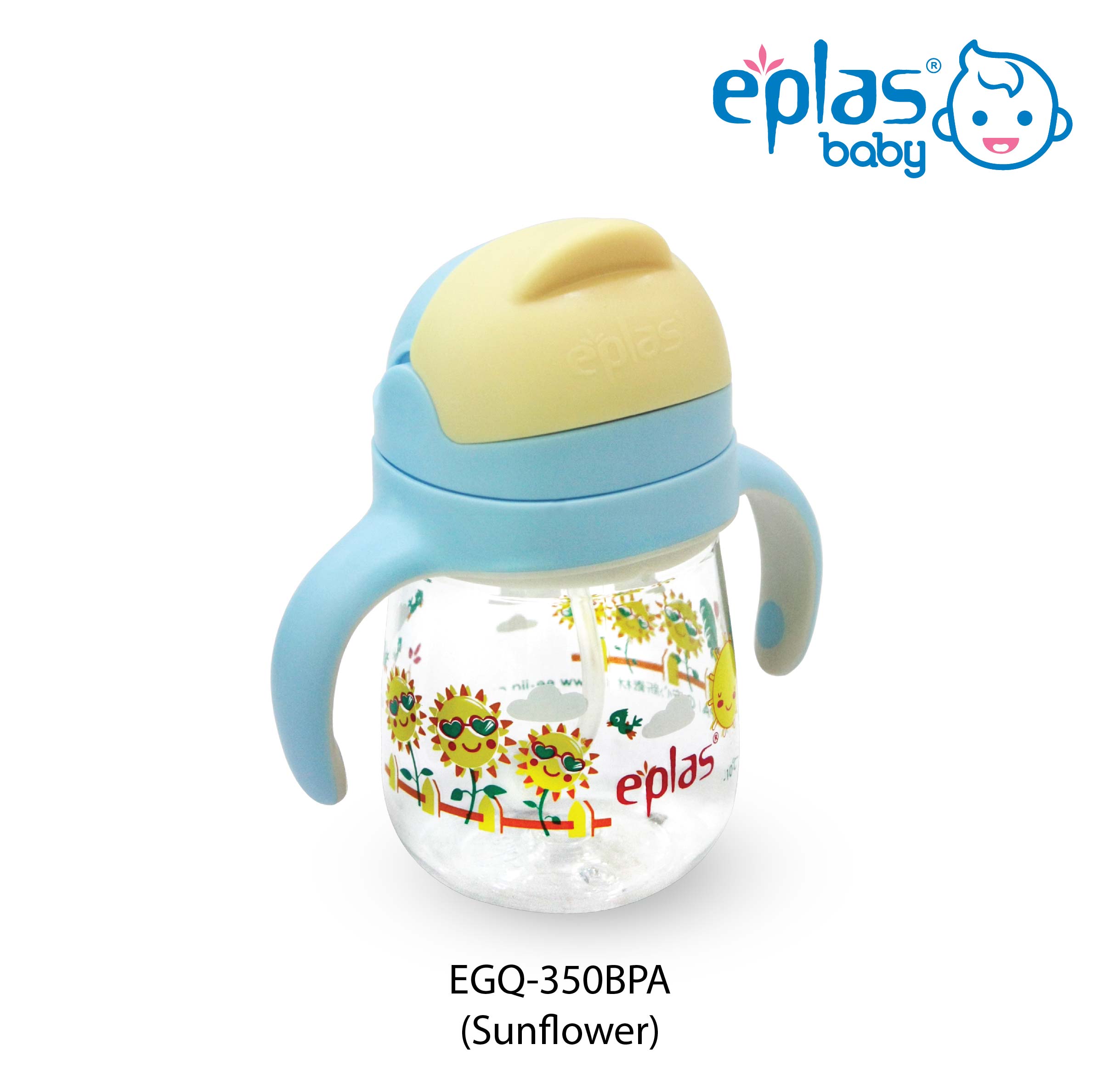 EPLAS BABY Anti-Choke Sippy Cup With Straw (350ml), Baby Feeding Bottle, Toddler Cup, BPA Free