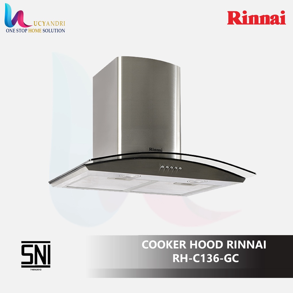 Rinnai Cooker Hood RH-C136-GC Garansi Resmi Penghisap Asap Kompor