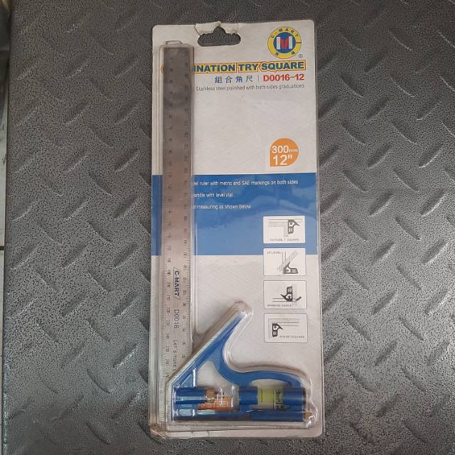 

Alat tukang penggaris siku C-mart waterpass kombinasi siku tukang