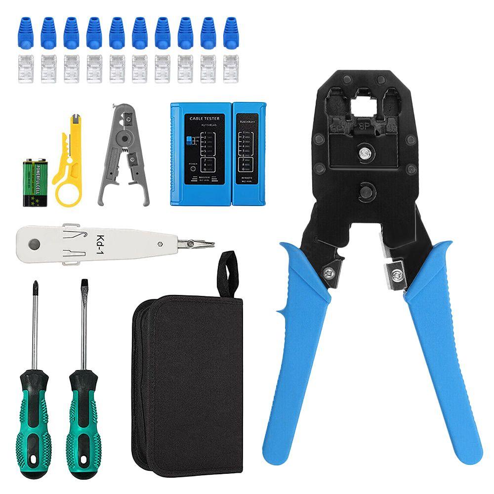 Solighter Crimping Tools Set Kabel LAN Rj45 Crimping Tools Tang Alat Tangan Rj45 Crimping Tool Kit