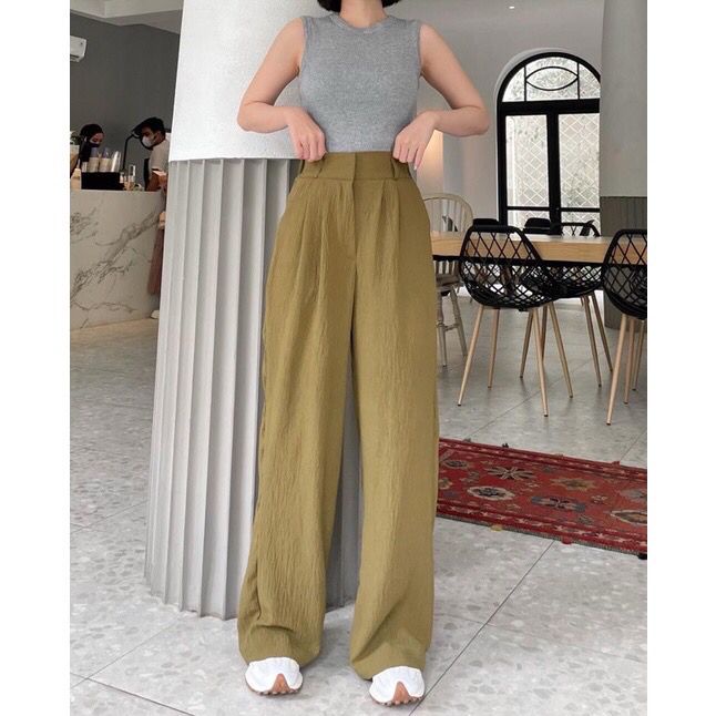 Rae Crinkle Pants Premium Loose Pants Culotte Highwaist Celana Kulot Wanita Trouser Pants