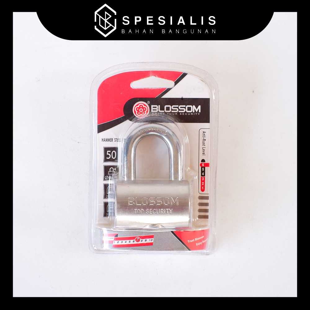 Gembok Kunci Besi Baja Silinder Kuningan - 50mm BLOSSOM