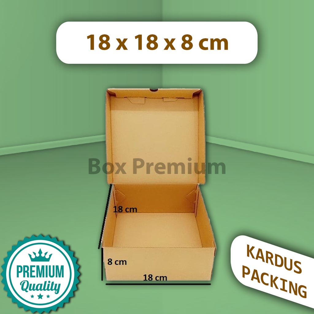 

{ISI 5 pcs} Kotak Kemasan Kardus Dus Box Kue Bolu Donat Donut Puding Baju 18x18x8