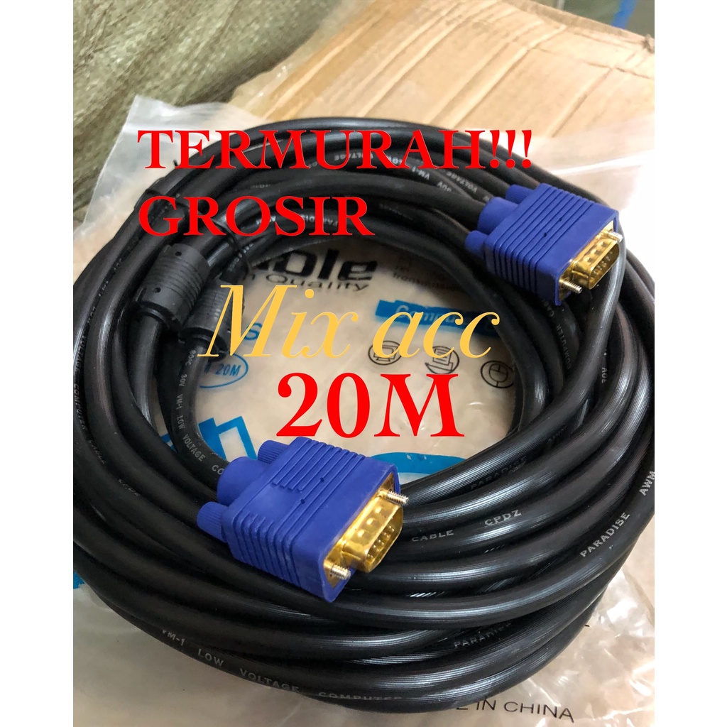 KABEL VGA 20M HIGH QUALITY (GOLD PLATED) / VGA 20METER / VGA 20 M