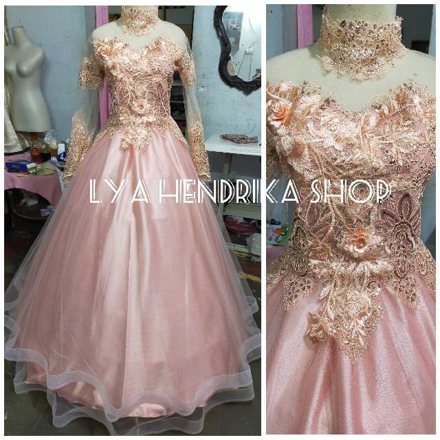 Baju pengantin/pre wedding/penyanyi/pesta tile susun 3D