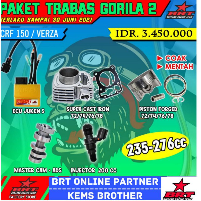 BLOK CRF BRT PAKET TRABAS GORILA 2 CRF 150/VERZA