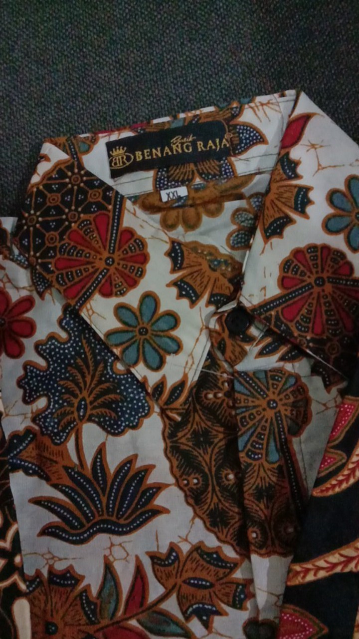 Benang Raja Hem Batik Pria Lengan Pendek Ukuran Jumbo 2xl 3xl 4xl 5xl