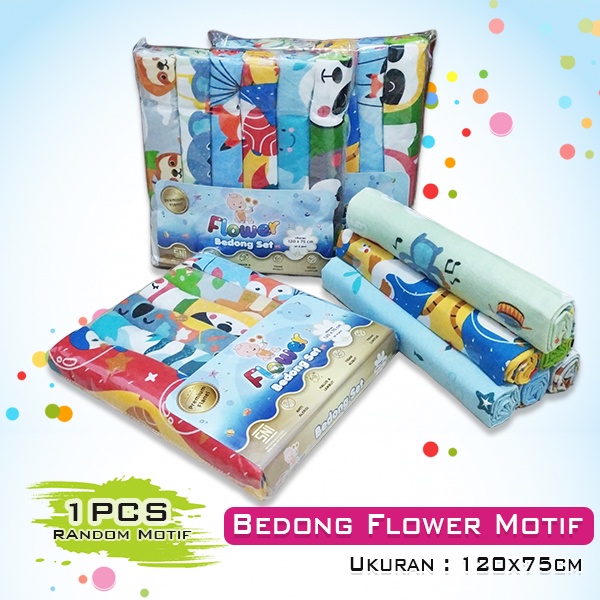 1Pcs Bedong Bayi Flower Motif Alas Tidur Selimut Baby Flanel Premium Halus Lembut 120x75cm