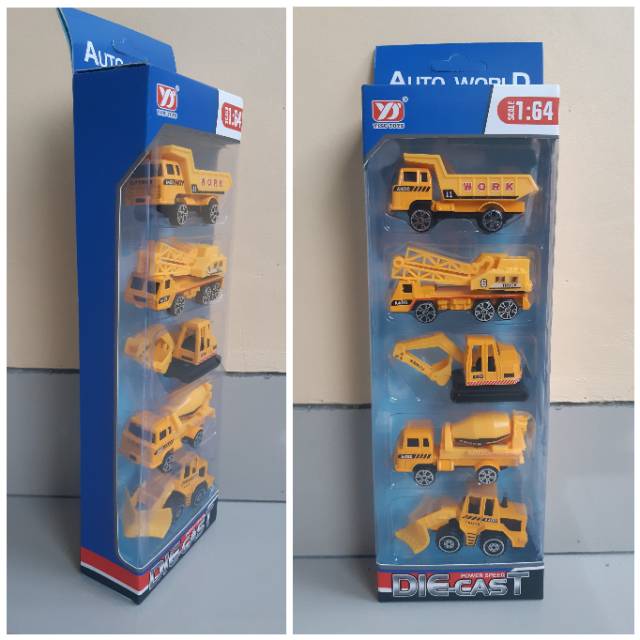 Diecast Set Kendaraan Kontruksi Alloy - Mainan Miniatur Mobil Truk