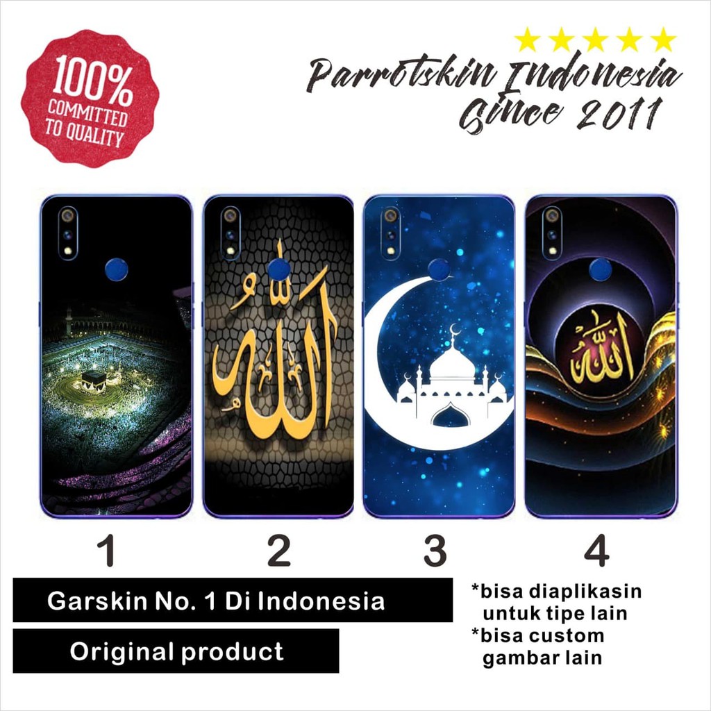 Garskin skin Realme 2 3 5 pro c1 c2 X XT X2 islamic Allah back case