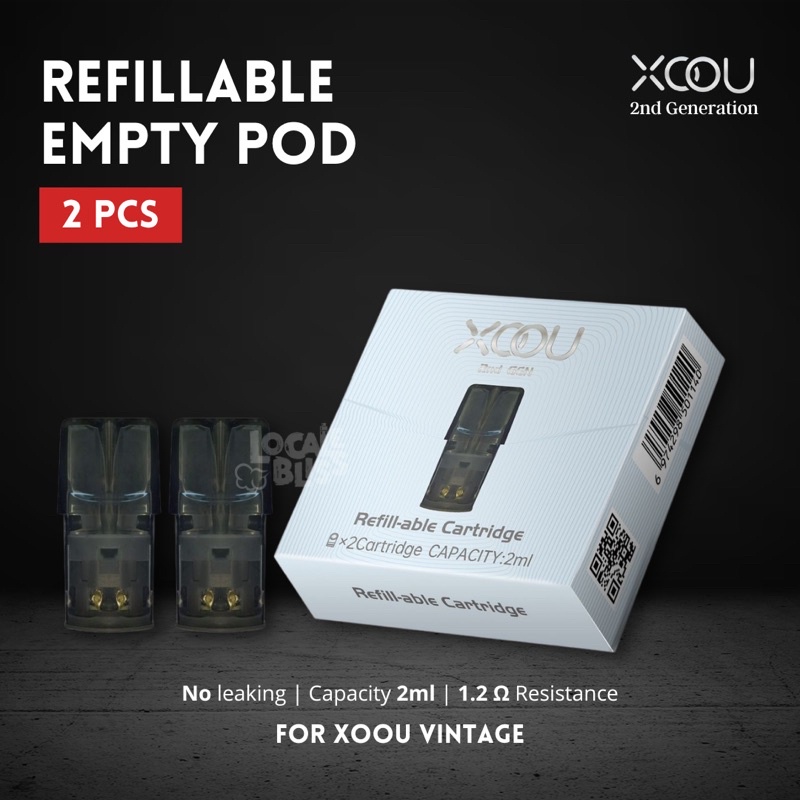 XOOU 2nd Generation Refillable Empty Pod Cartridge 2ml - Vape Kosong Isi Ulang