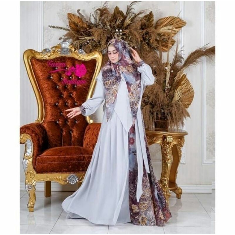 Gamis Set Syari Ceruty ORI Atiya Syari by Fazza Boutique