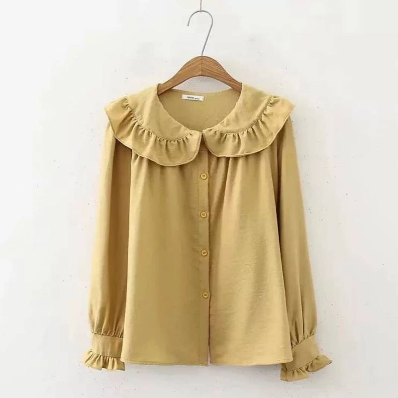 TOP KOREA YOLAND TOP ATASAN WANITA KOREAN STYLE CORDUROY