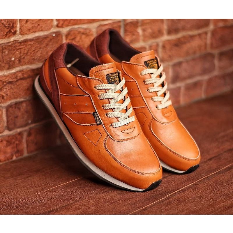 WOLF|100% KULIT ASLI SNEAKERS PRIA KASUAL SPORTY CEVANY JELLAL ORIGINAL CH1