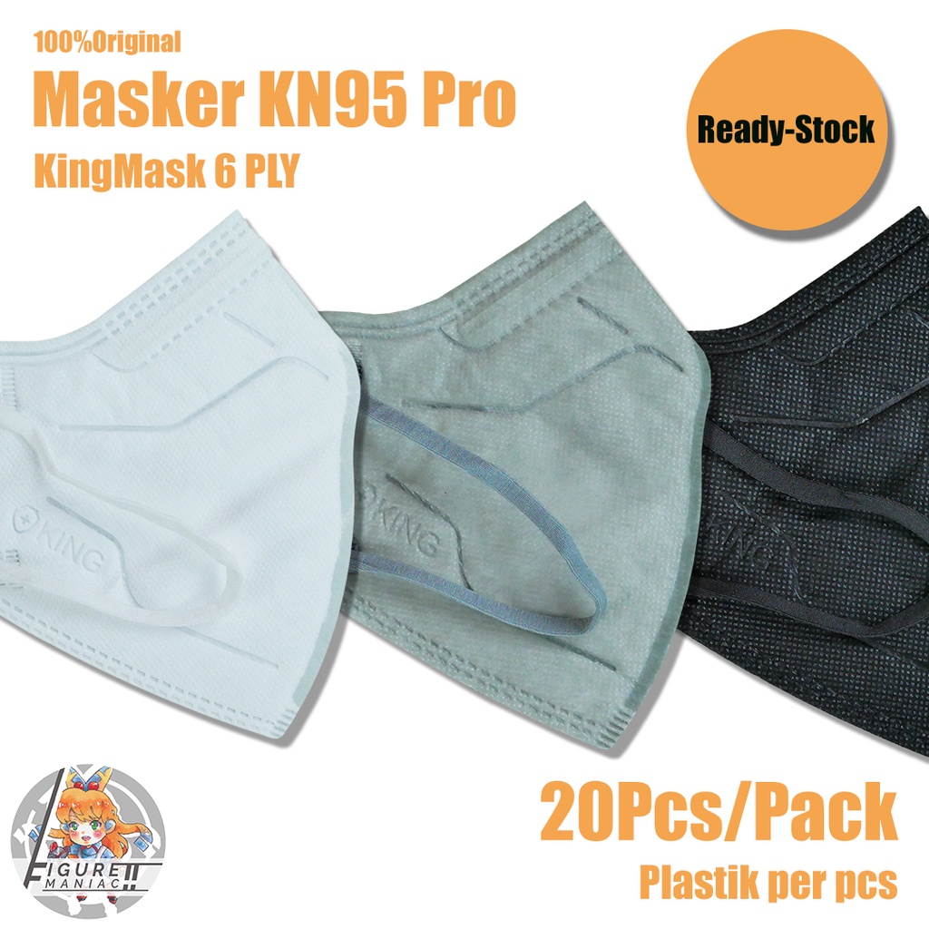 Masker King Mask KN Pro KN95 KingMask isi 20 Pcs Per box Plastik Per Pcs Original 10%