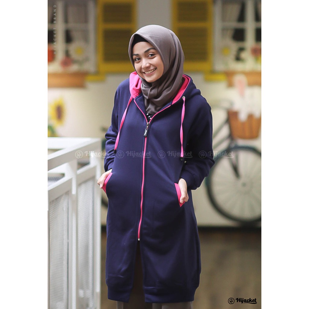 ⭐️GRATIS ONGKIR⭐️ HIJACKET BASIC Jaket Wanita Muslimah-NAVY (Biru Dongker)