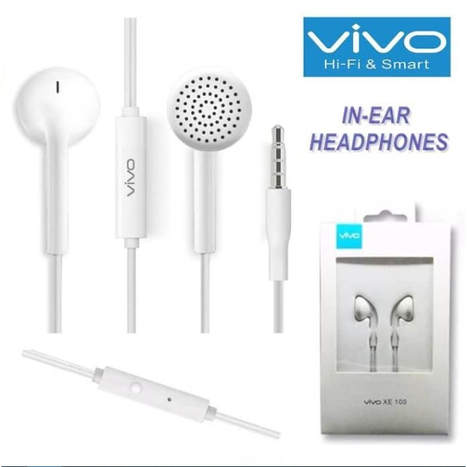 Earphone Headset Handsfree VIVO XE100 XE 100 ORIGINAL FOR ANDOID IOS