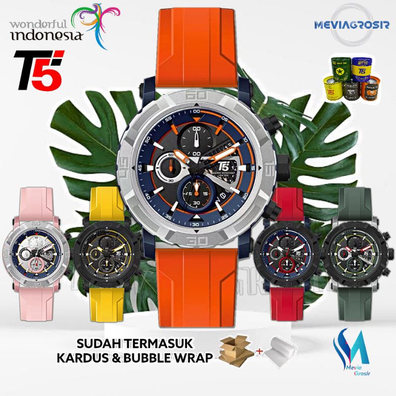 JAM TANGAN PRIA T5 H3940 H3940G 3940 T5 ORIGINAL 100% CHRONOGRAPH TAHAN AIR BERGARANSI FREE TIN BOX 