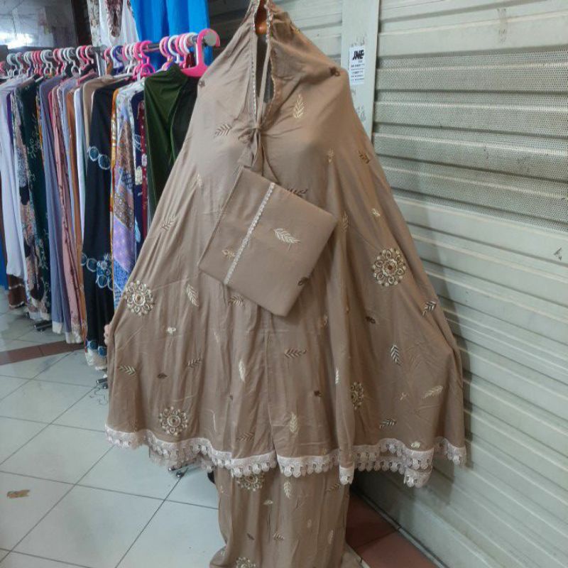 mukena rayon/mukena bordiran/mukena bordir matahari/mukena dewasa/mukena jumbo/mukena terlaris fre t