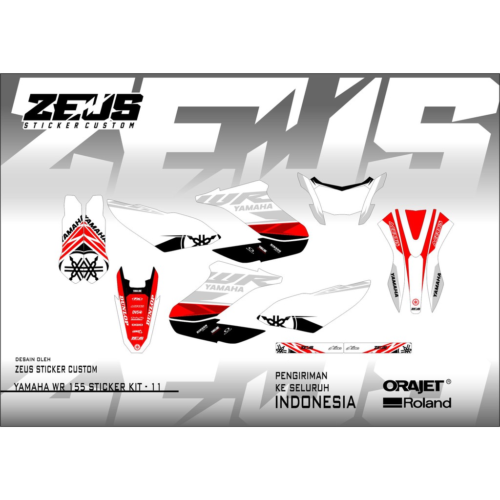Decal Sticker - Stiker Dekal Yamaha Wr 155 Zeus Sc 11