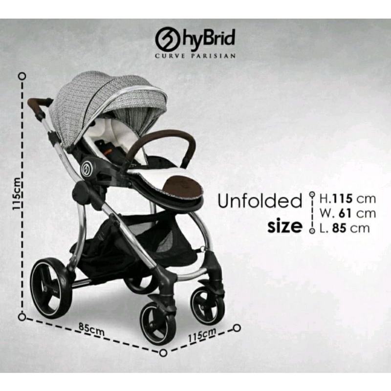 Hybrid Curve Parisian Stroller / kereta dorong bayi