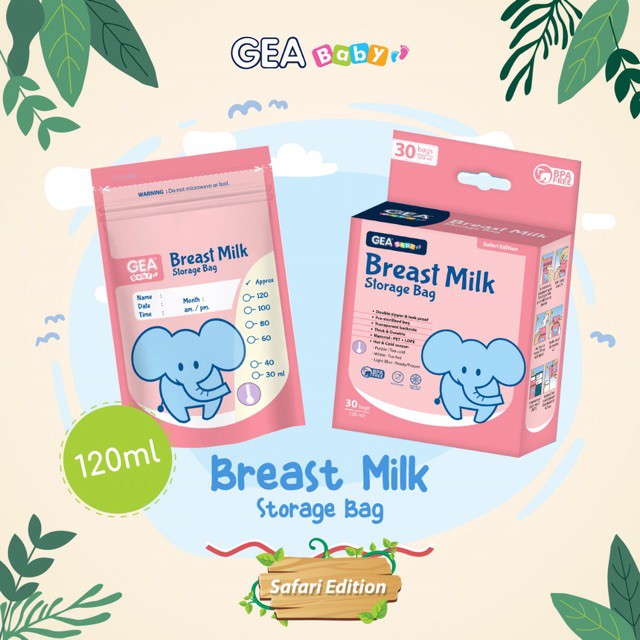 Makassar [HARGA PROMO] GEA Baby Kantong Asi / Milk Bag Safari Edition 120ml Isi 30pcs